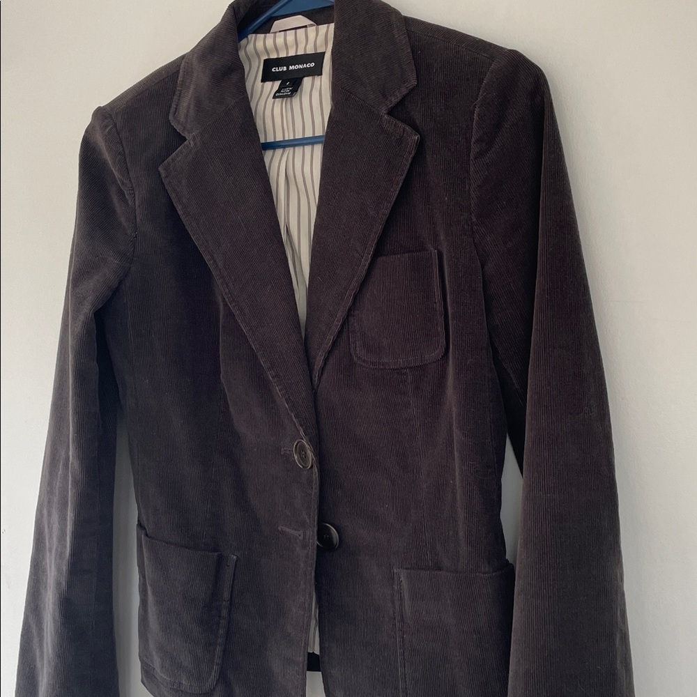 Club Monaco Dark Brown Corduroy Blazer Jacket size 2 - Picture 3 of 5